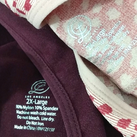 CHINESE LAUNDRY BURGUNDY LEOPARD SPORTS BRAS 2-Pc SET SIZE 2XL NWT - Picture 5 of 7